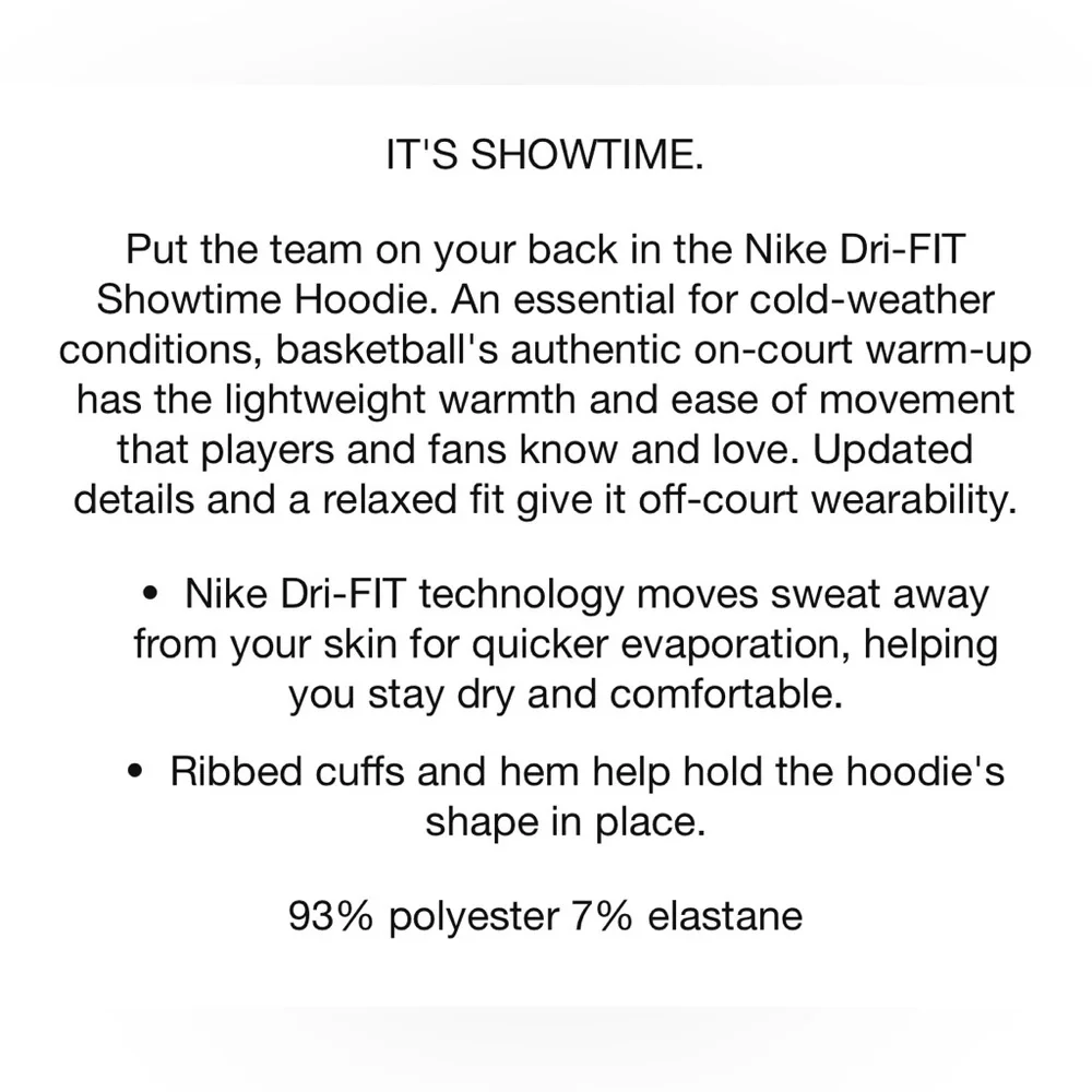 Nike Women's Dri-FIT Showtime Full-Zip Basketball Hoodie. Black. XXL. Worn once. - Picture 7 of 7